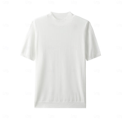 Premium Wool Blend Mock Neck Tee