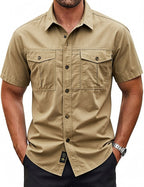 Acid-Wash Short-Sleeve Shirt