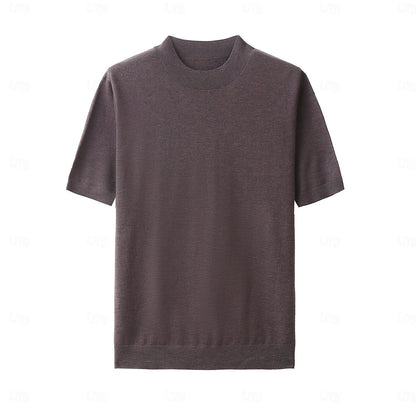 Premium Wool Blend Mock Neck Tee