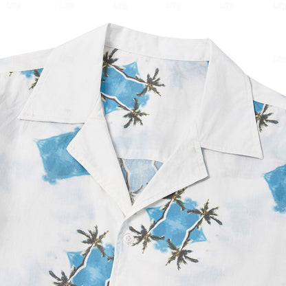 Palm Tree Cuban Collar Beach Shirt