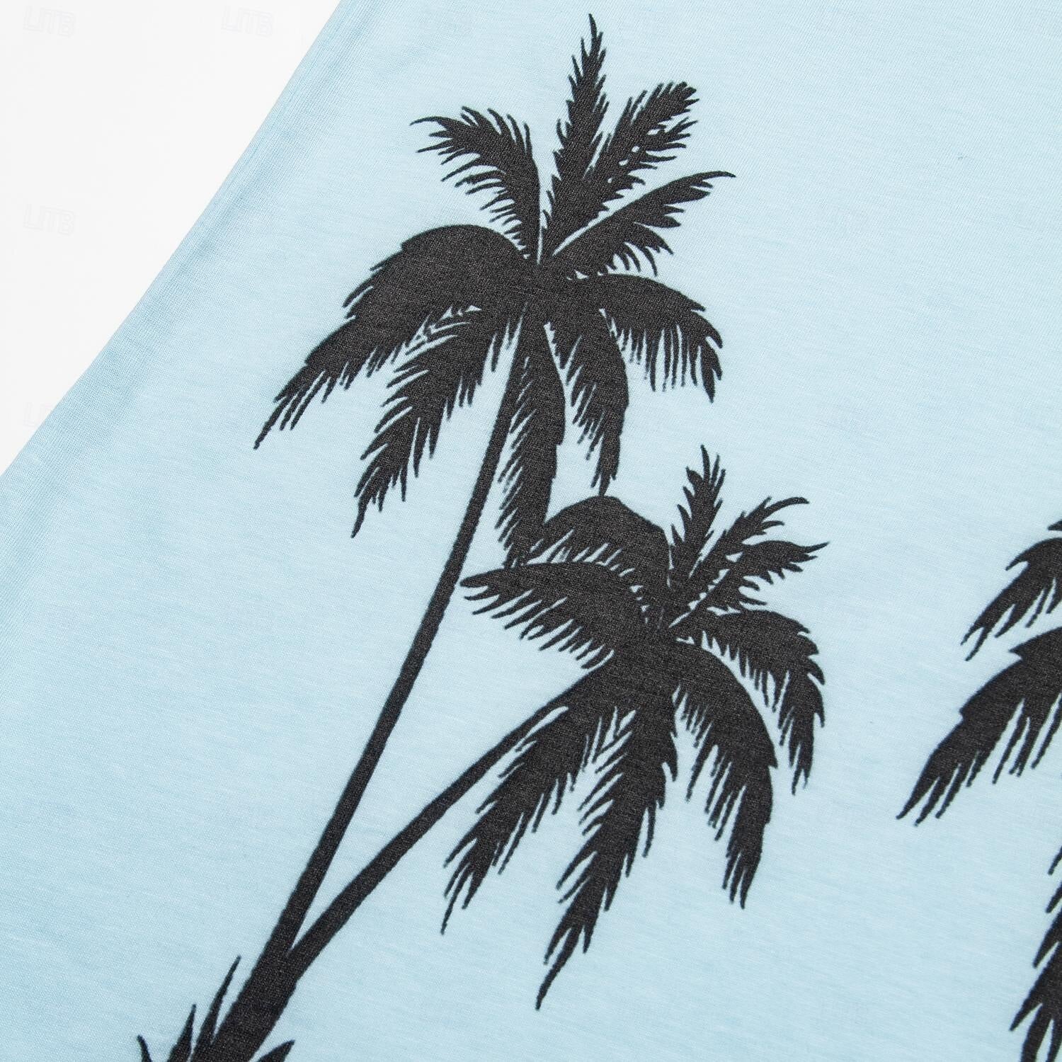 100% Cotton Graphic Coconut Tree Tank Top - oukumen