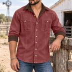 Patchwork Acid-Wash Denim Shirt