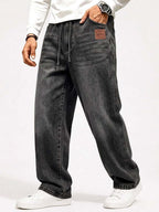 Patch-Detail Drawstring Jeans