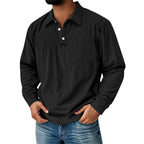 Washed Long-Sleeve Polo Shirt