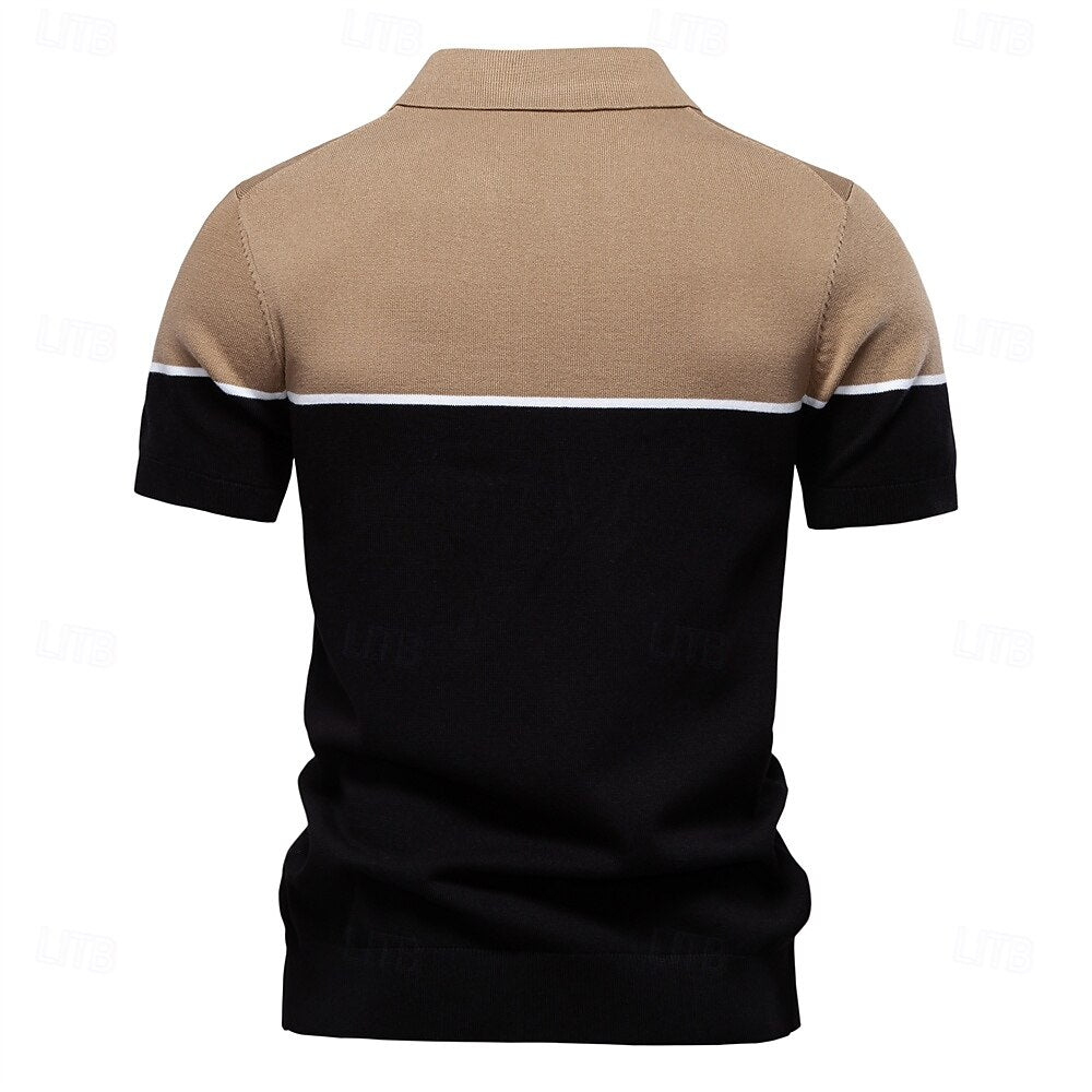 Modern Colorblock Knit Polo