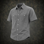 Washed Short-Sleeve Denim Shirt