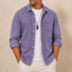 Washed Long-Sleeve Denim Shirt