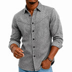 Acid-Wash Long-Sleeve Denim Shirt