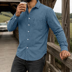 Acid-Wash Long-Sleeve Denim Shirt