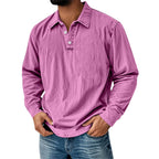 Washed Long-Sleeve Polo Shirt