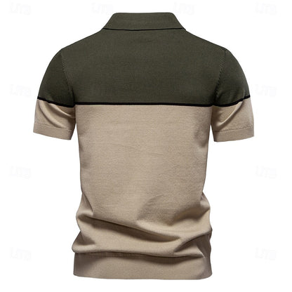 Modern Colorblock Knit Polo