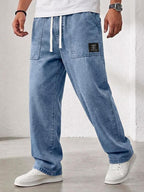 Patch-Pocket Drawstring Jeans