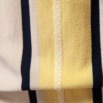 Classic Knit Polo with Vertical Stripes