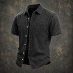 Acid-Wash Short-Sleeve Shirt