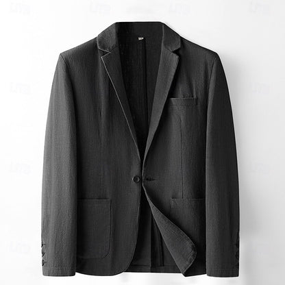 Tailored Linen-Cotton  Blazer