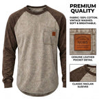 Washed Raglan Pocket Long Sleeve T-Shirt