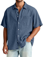 Acid-Wash Short-Sleeve Shirt
