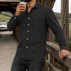 Acid-Wash Long-Sleeve Denim Shirt