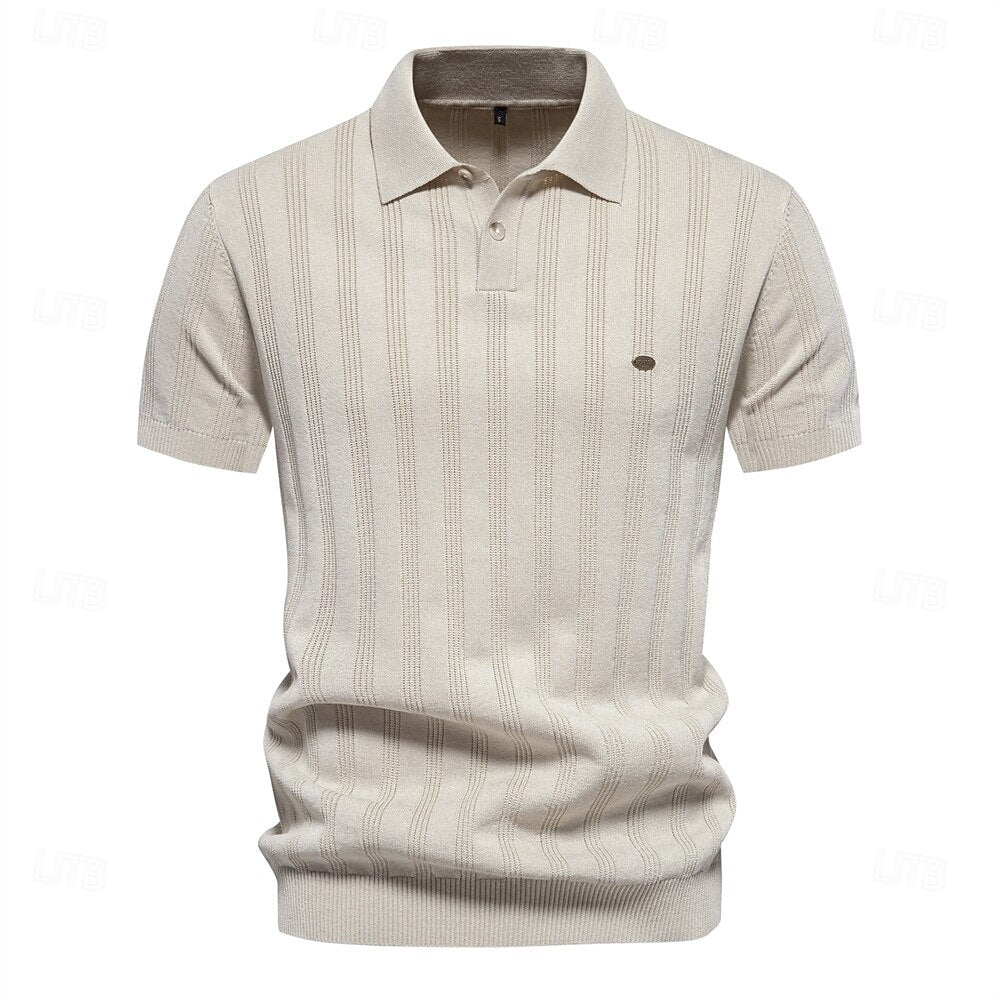 Business Casual Lapel Button Short Sleeve Polo - oukumen