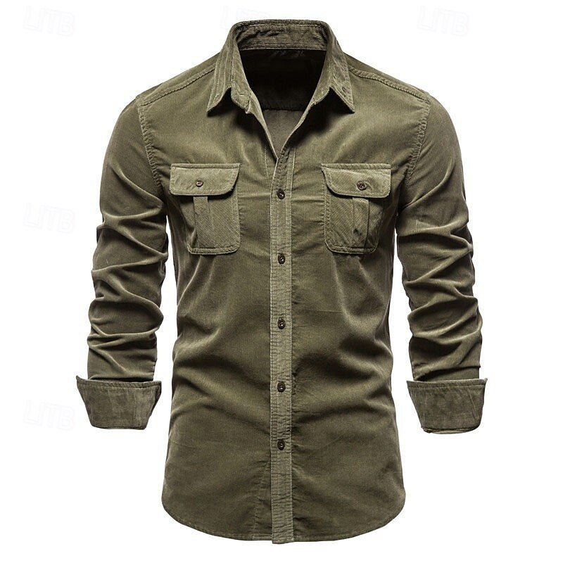 100% Cotton Casual Shirt Button Down Shirt - oukumen