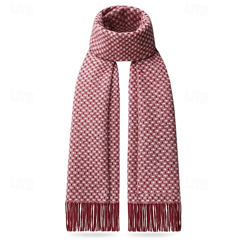 100% Wool Rectangle Christmas Scarf - oukumen