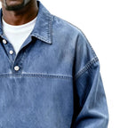 Washed Long-Sleeve Polo Shirt