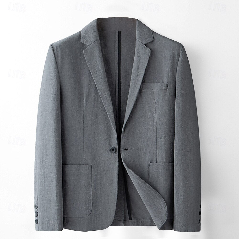 Tailored Linen-Cotton  Blazer