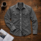 Acid-Wash Long-Sleeve Denim Shirt
