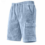 Acid-Wash Drawstring Shorts