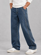 Washed Straight-Leg Jeans