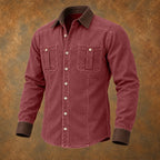 Acid-Wash Long-Sleeve Denim Shirt