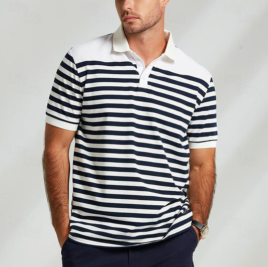 Business Casual Lapel Short Sleeve Knit Polo - oukumen