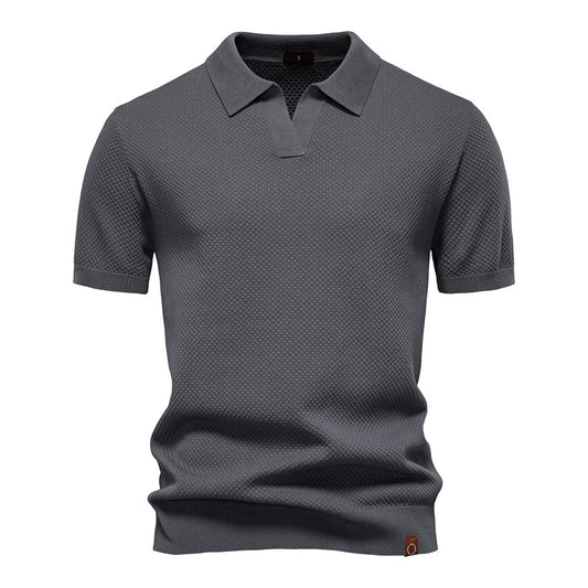 Business Casual Knitted Johnny collar Polo