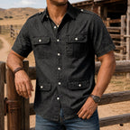 Short-Sleeve Denim Shirt