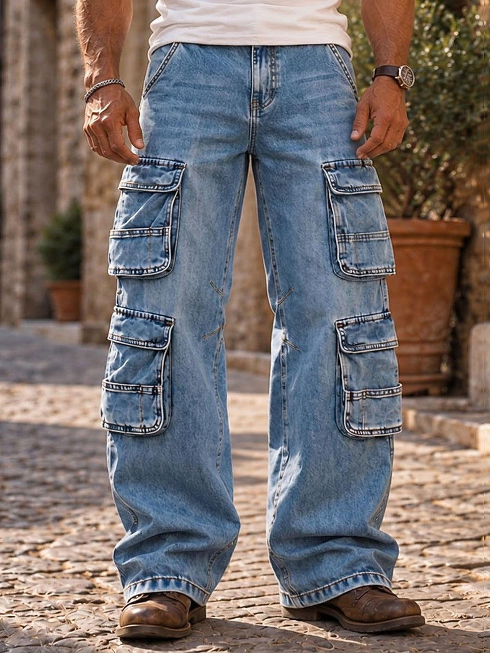 Multi-Pocket Cargo Jeans