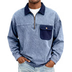Color-Block Zip Polo Shirt