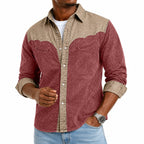 Acid-Wash Long-Sleeve Denim Shirt