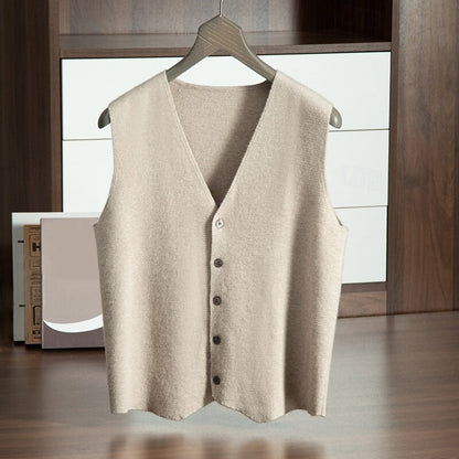 Cashmere Cardigan Vest - oukumen