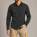 Washed Long-Sleeve Denim Shirt
