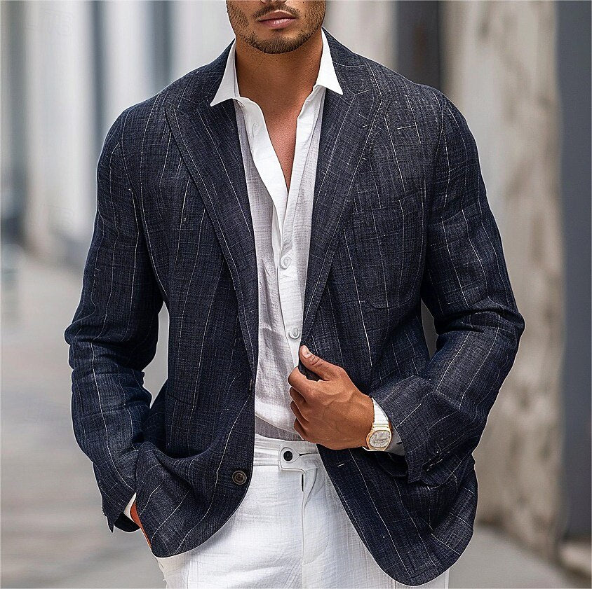 100% Linen Blazer Outdoor - oukumen