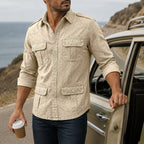 Acid-Wash Long-Sleeve Denim Shirt