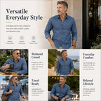 Washed Long-Sleeve Denim Shirt