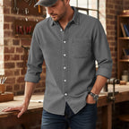 Washed Long-Sleeve Denim Shirt