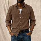 Acid-Wash Long-Sleeve Denim Shirt