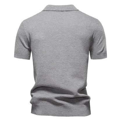 Business Casual Knitted Johnny collar Polo