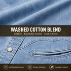 Washed Long-Sleeve Denim Shirt
