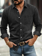 Acid-Wash Long-Sleeve Shirt