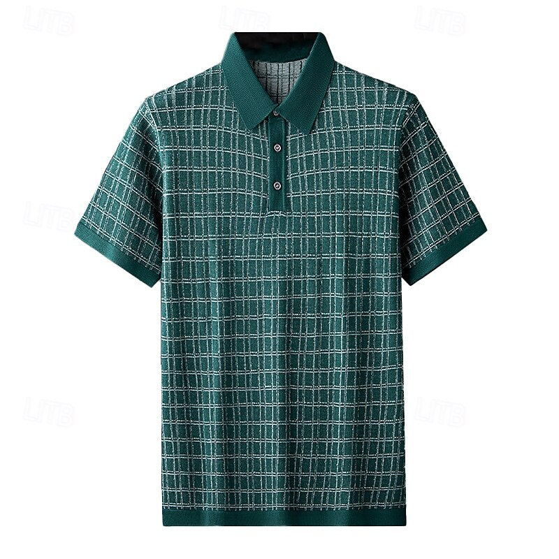 Classic Checkered Knit Polo