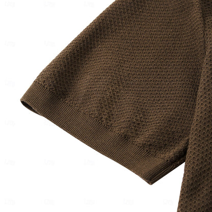 Linen-Silk Breathable Knit Polo