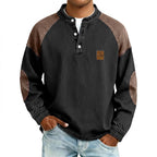 Color-Block Long-Sleeve Henley Shirt